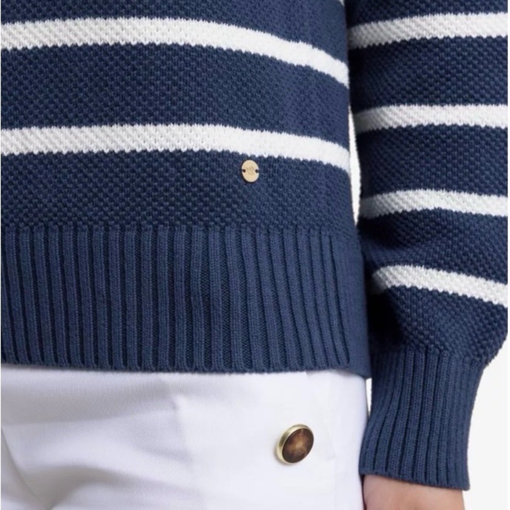 Southern Tide Halsey Stripe Cree Neck Sweater M - Picture 4 of 9